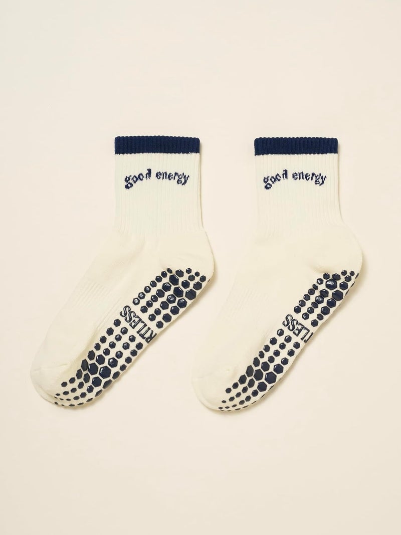 Shapes Studio Crew Half Calf Grip Socks, Cutest Fruits Pilates Socks, Ruffle socks, Non-Slip, Barre Yoga Fitness - Image 3
